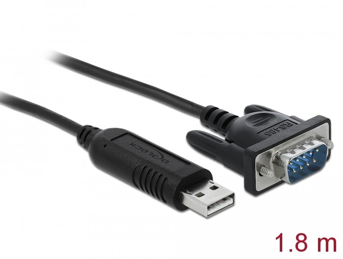 DeLOCK 66283 câble Série Noir 1,8 m RS-485 USB Type-A - DeLOCK