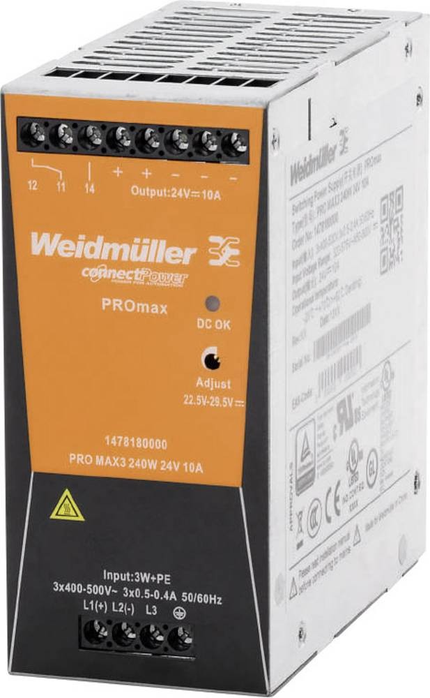 Weidmüller 1478180000 Hutschienen-Netzteil (DIN-Rail) 12 V/DC 10A
