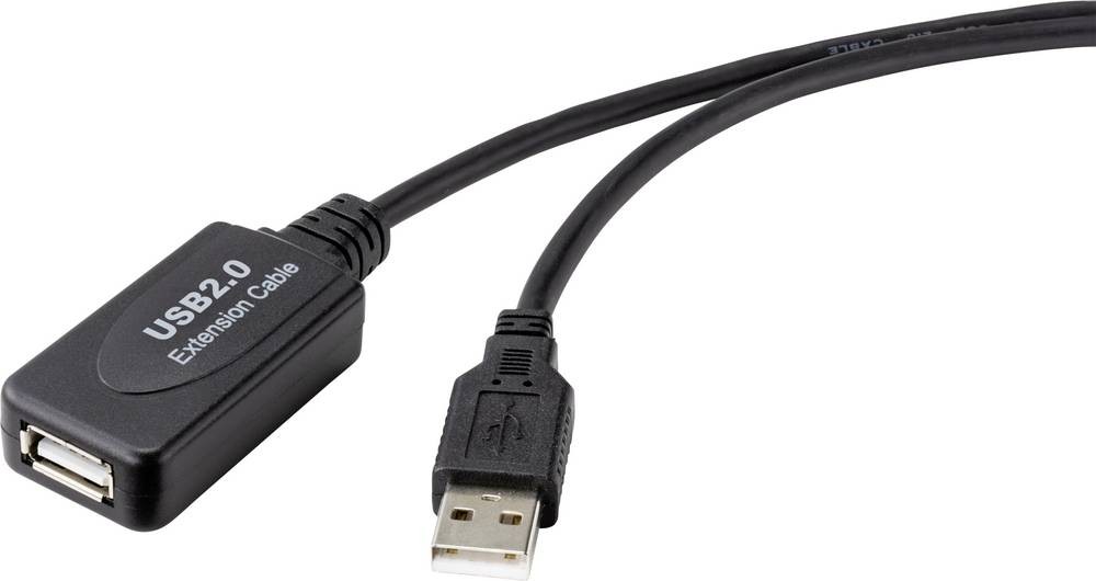 Renkforce RF-4535088 USB cable USB 2.0 20 m USB A Black - Renkforce