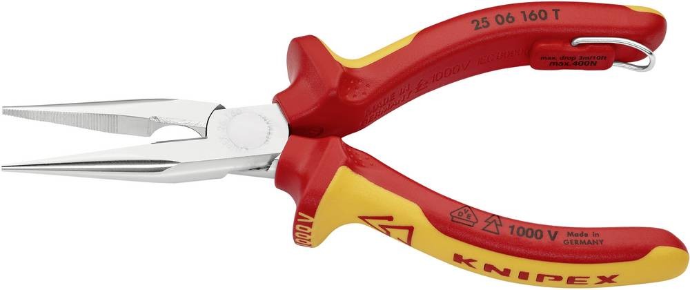 Knipex 25 06 160 T Elektronik- u. Feinmechanik Flachrundzange Chrom-
