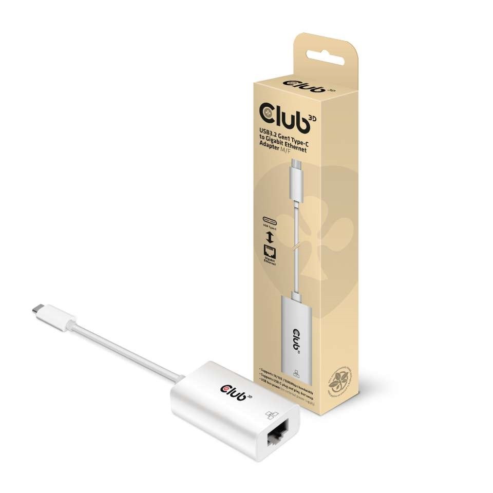 CLUB3D USB3.2 Gen1 Type-C to Gigabit Ethernet Adapter M/F - CLUB3D