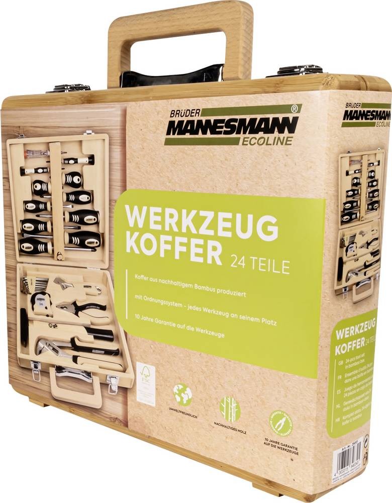 Brüder Mannesmann M29001 M29001 Werkzeugsatz inkl. Bambus-Koffer