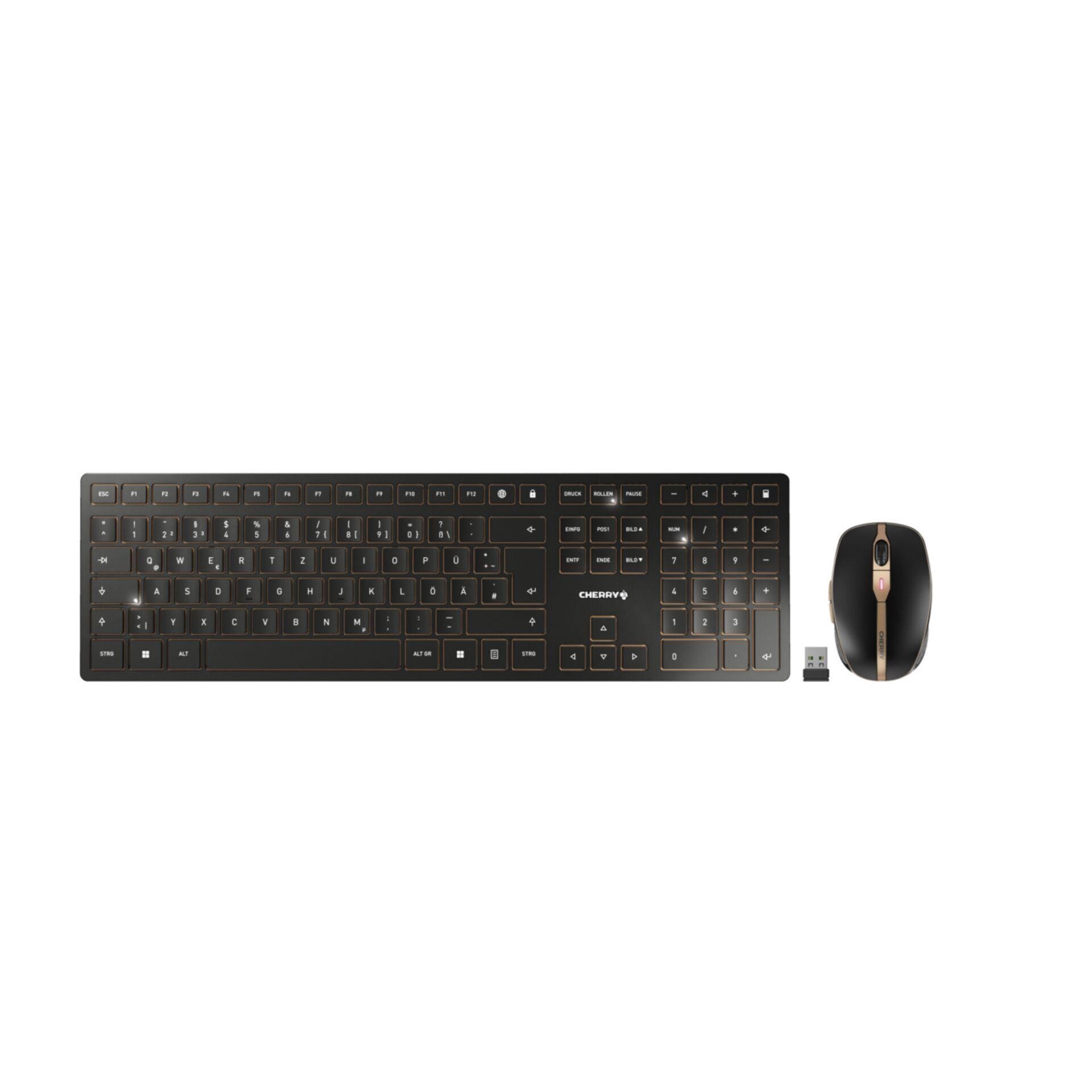 CHERRY JD-9100DE-2 Kabellos, Funk Tastatur, Maus-Set Deutsch, QWERTZ