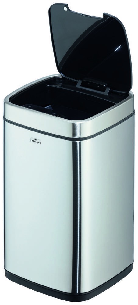 Durable TOUCH 12L Rectangulaire Acier inoxydable Argent, Noir -
