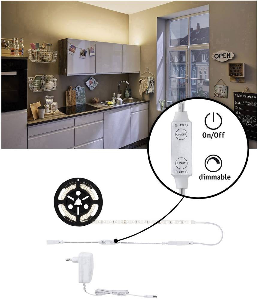 Paulmann SimpLED 78955 LED-Streifen-Komplettset con macho 24V 1.5m