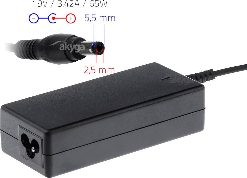 Akyga AK-ND-01 power adapter/inverter Indoor 65 W Black - Akyga AK-ND-