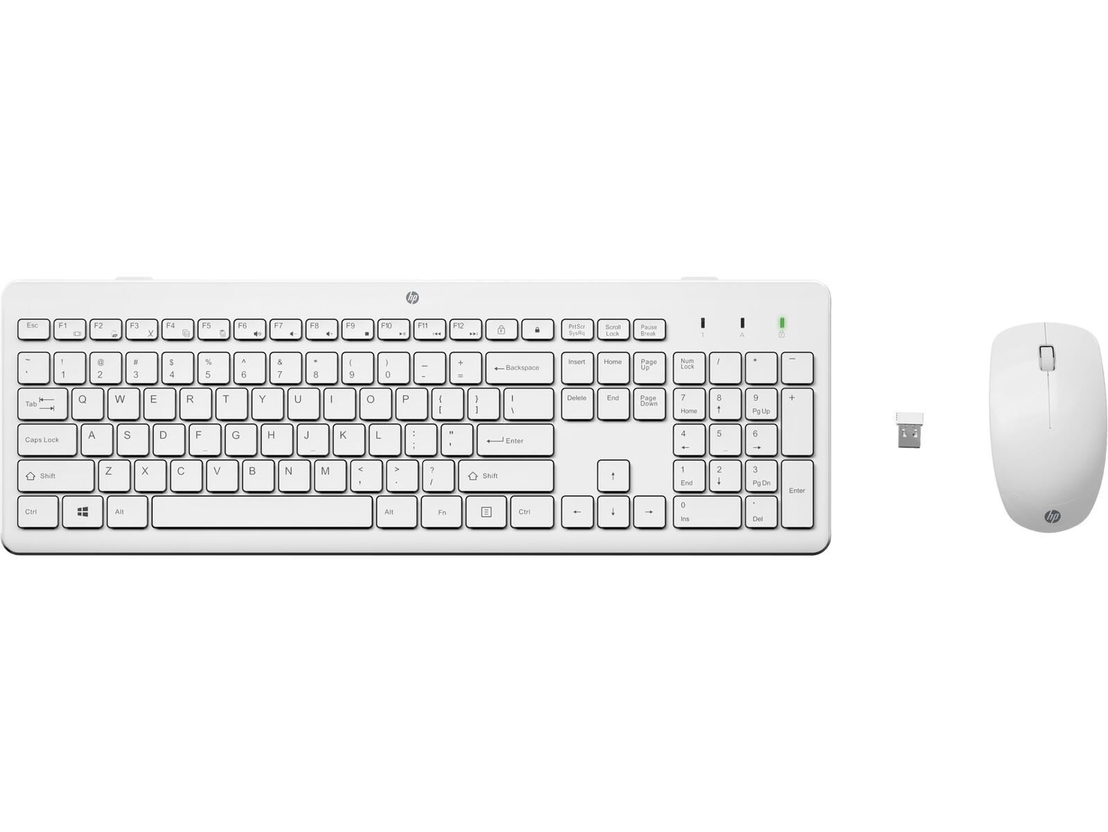 HP 230 Kabellos Tastatur, Maus-Set Deutsch, QWERTZ Weiß