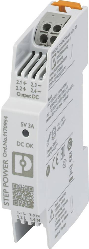 Phoenix Contact STEP POWER Switched Mode PSU, 100 - 240V ac ac Input,