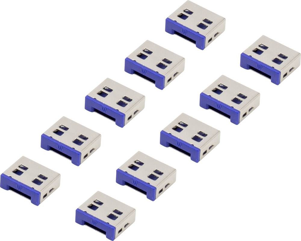 Renkforce USB-A Port Schloss RF-4695230 10er Set silver-Blau RF-