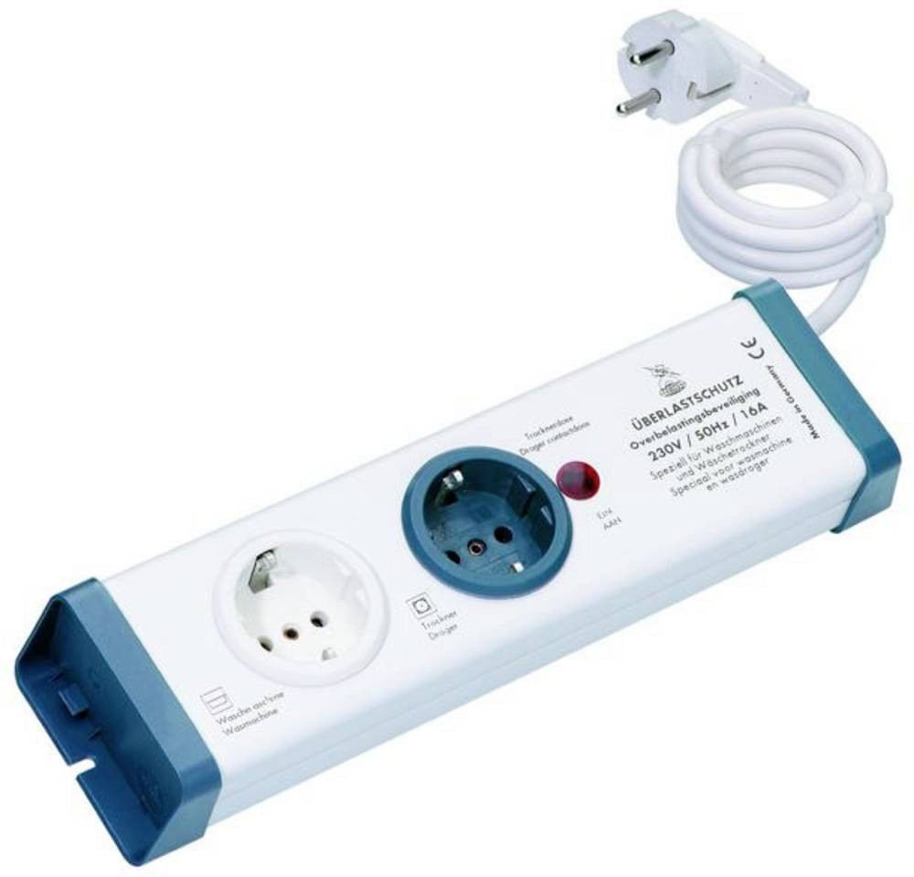 InterBär 8110-001.01 power strip 2fach white, blue Schutzkontakt 1