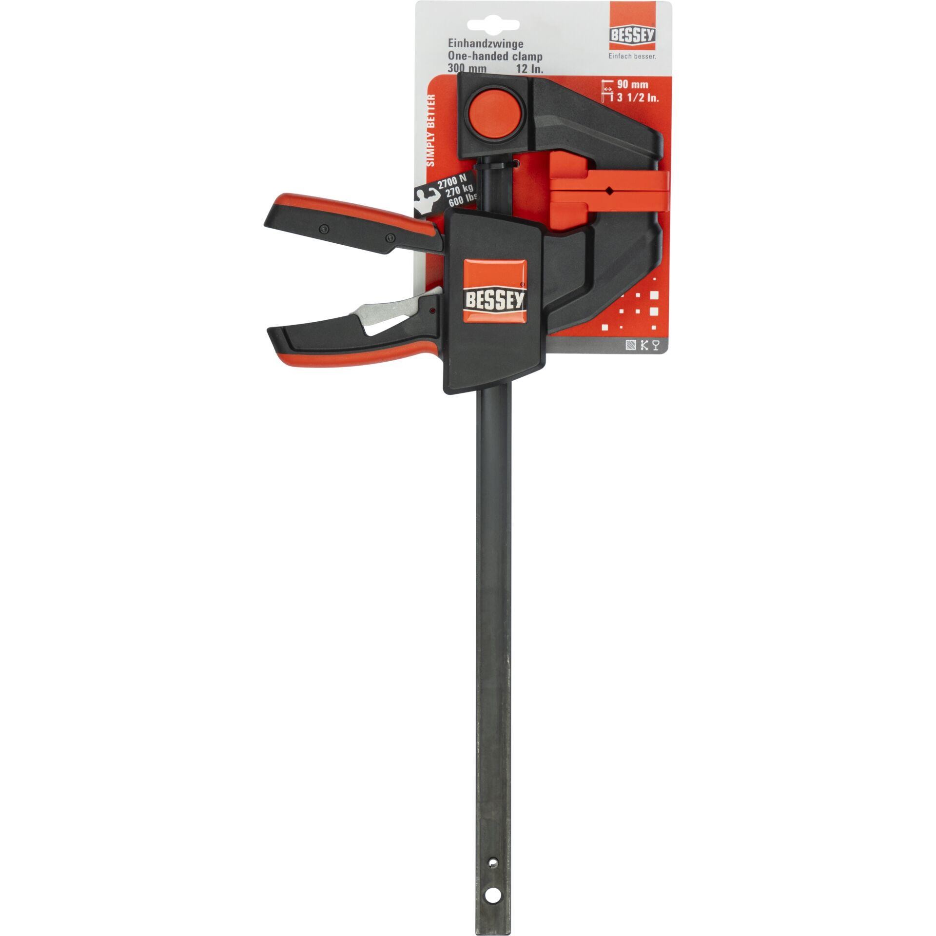 Einhandzwinge EZ Spann-W.300mm A.90mm Spreiz-W.195-490mm BESSEY