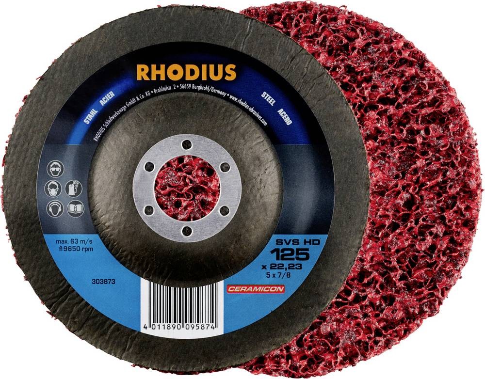 Rhodius 211317 SVS HD Reinigungsvlies 125 x 22,23mm Stahl gekröpft