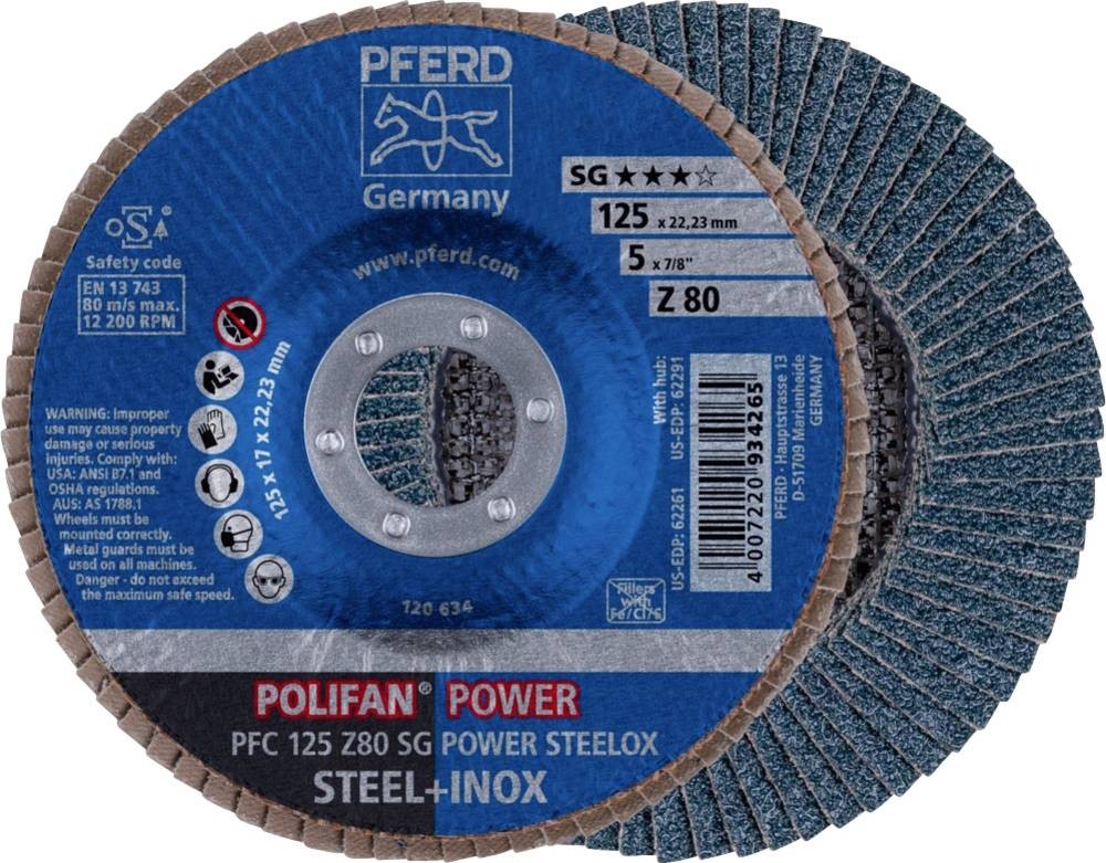 Fächerscheibe POWER STEELOX D.125mm K.80 INOX ZK Z Ausf.kon.PFERD