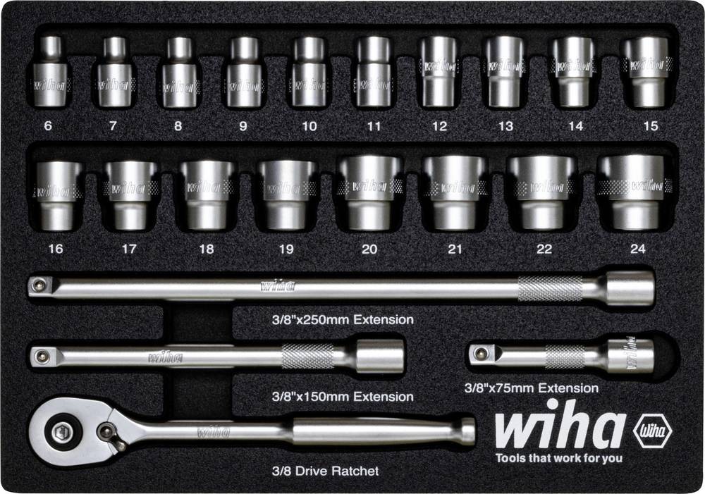 Wiha 44708 Gelenk-Steckschlüsseleinsatz-Set 280mm