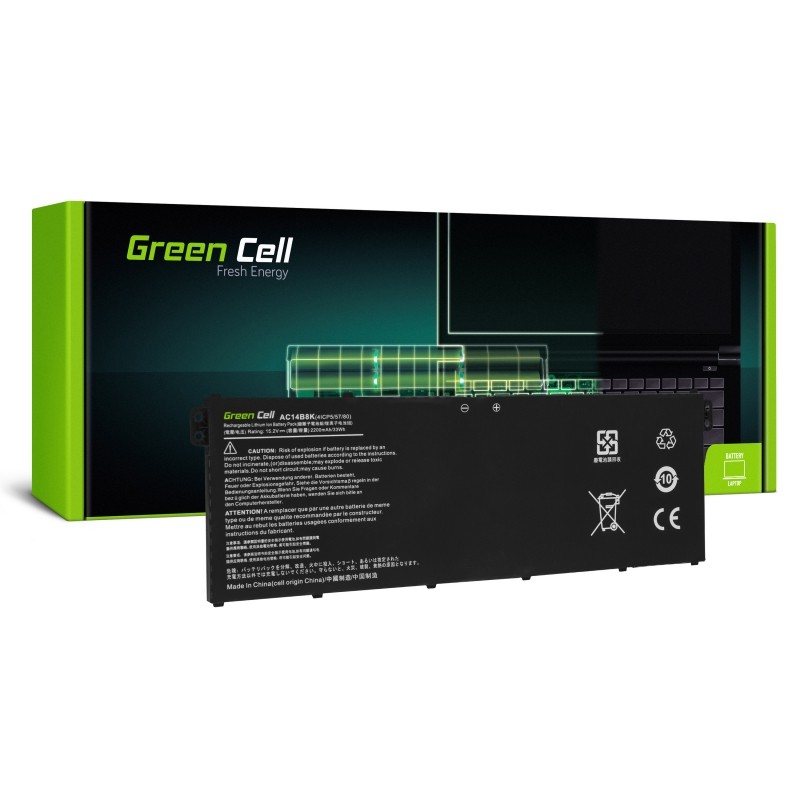 Green Cell AC72 laptop spare part Battery - Green Cell AC72, Battery,