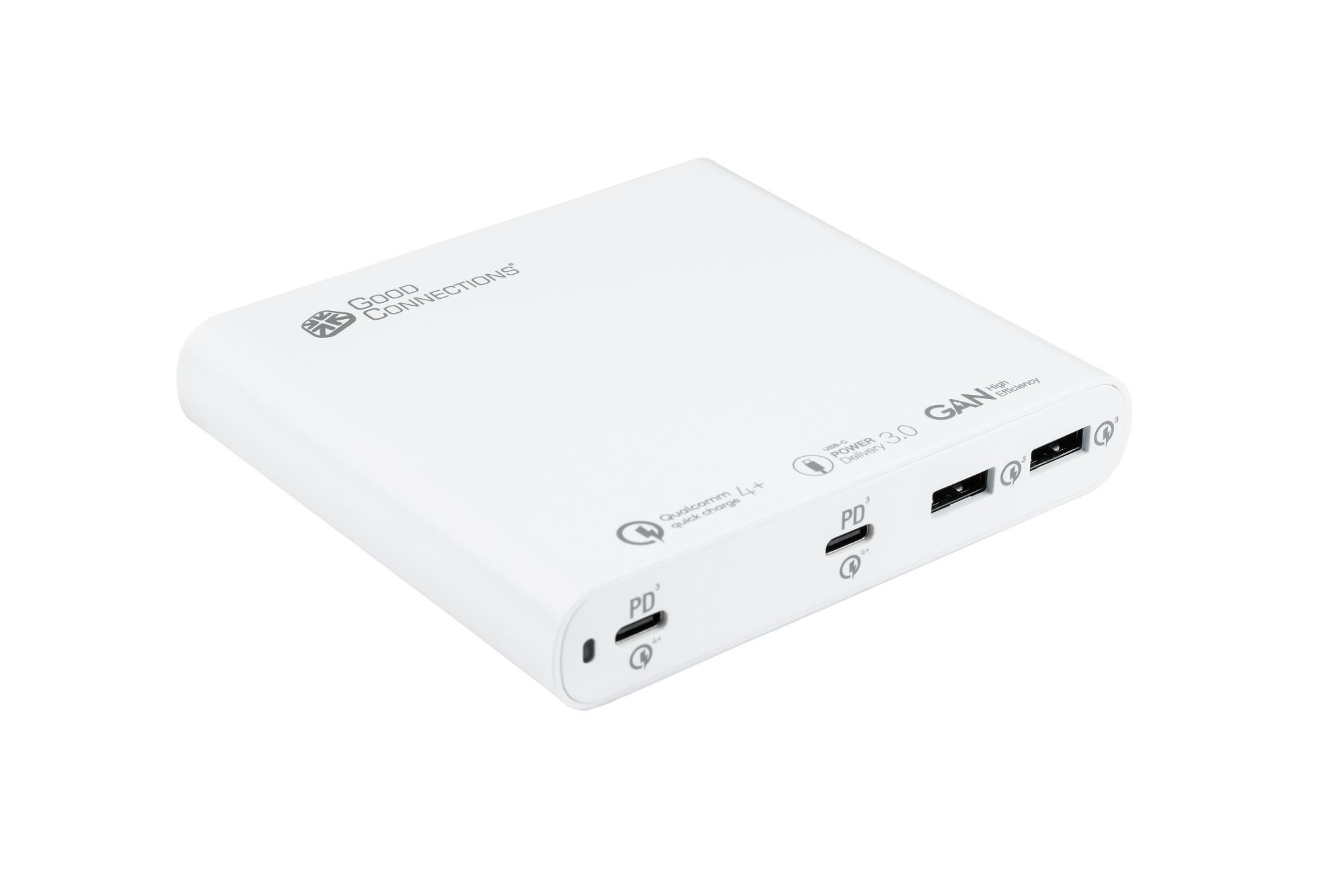 GoodConnections USB Desktop Schnellladestation 120W 4-Port 2xUSB-C/