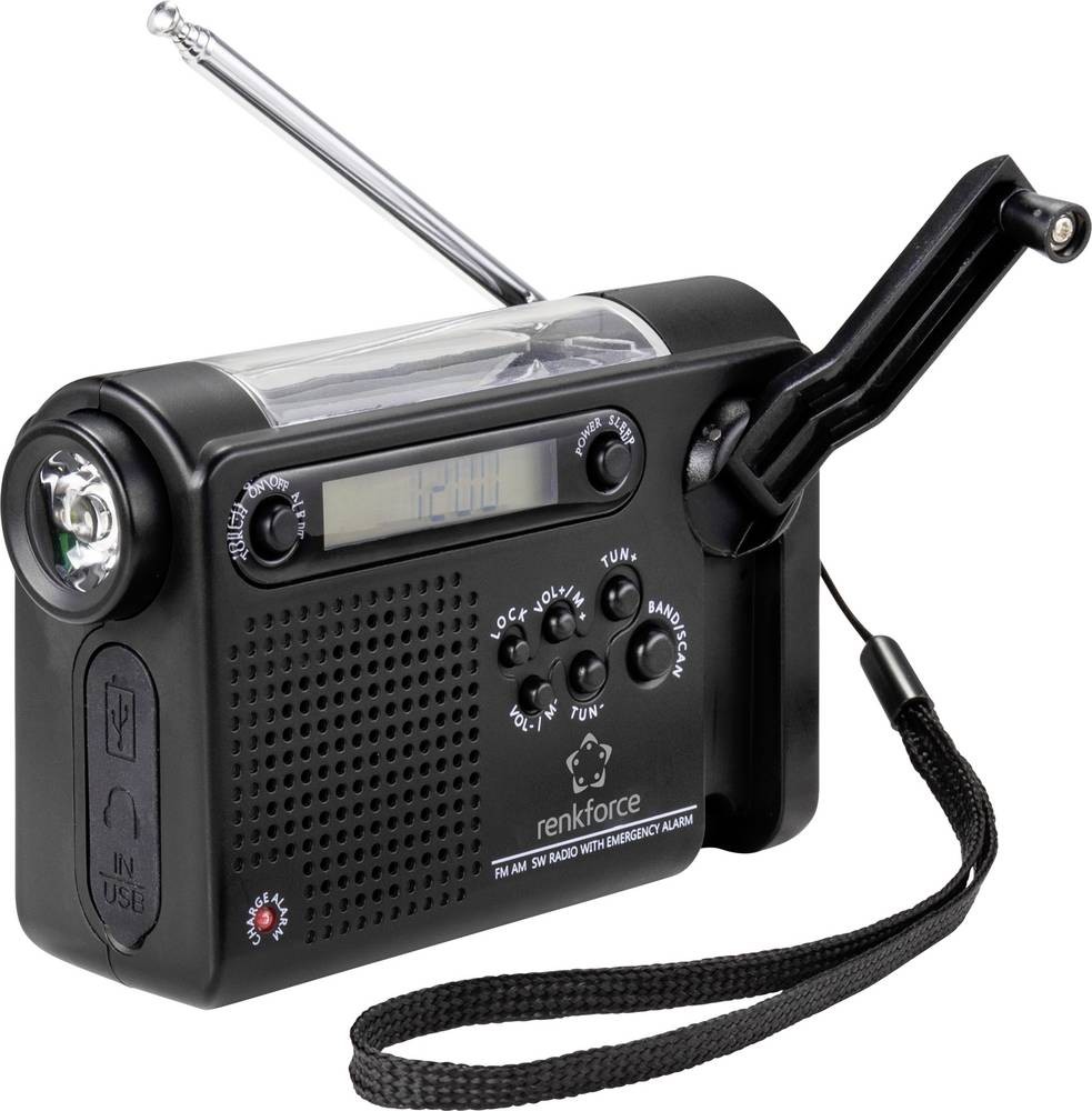 Renkforce RF-CR-200 Kofferradio UKW, MW, KW Notfallradio rechargeable,