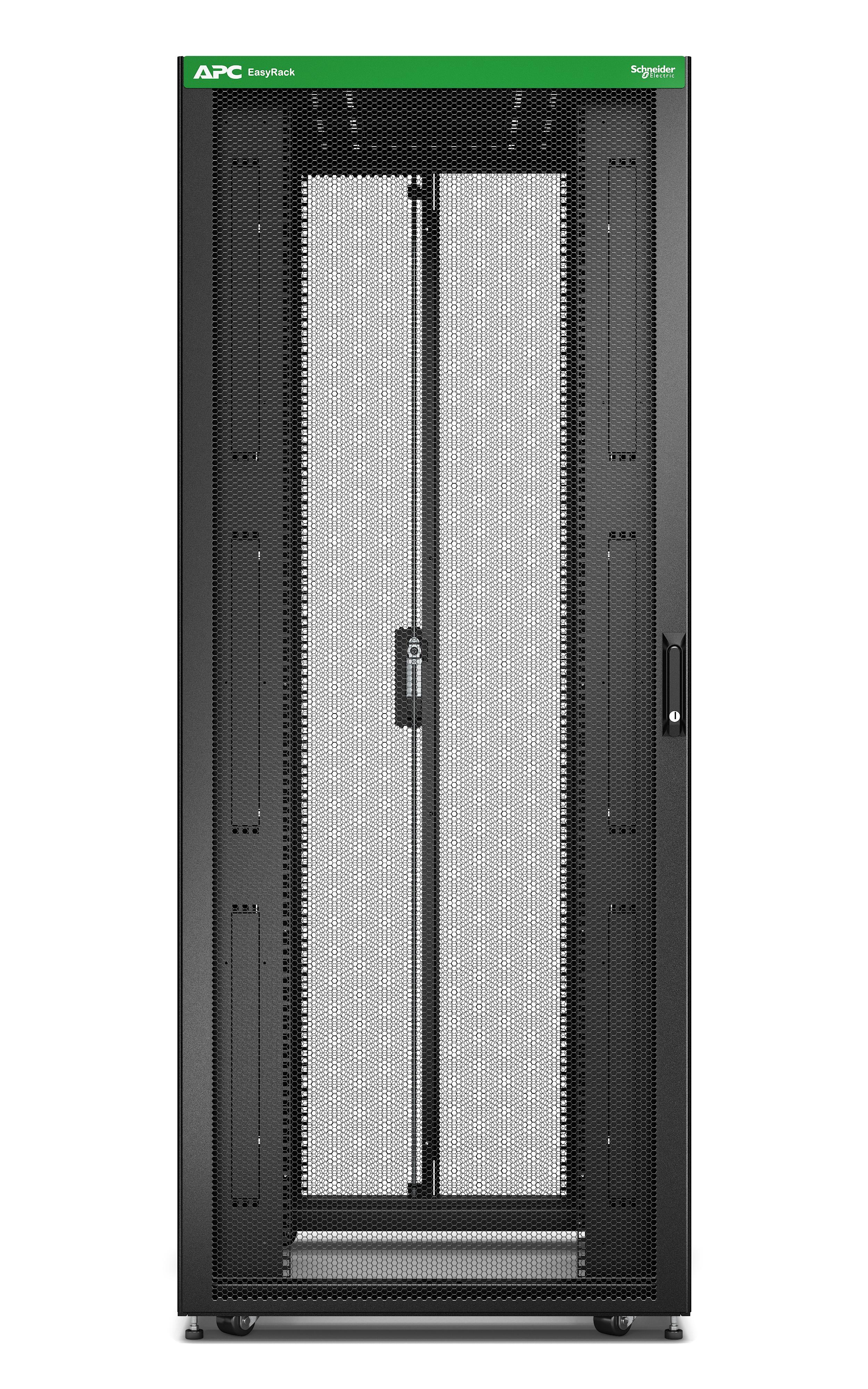 Sotel | APC Easy Rack, 42U, Black, With Roof, Castors, Feet, 4 Brackets ...