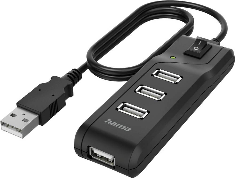 Hama 00200118 interface hub USB 2.0 480 Mbit/s Black - Hama 00200118,