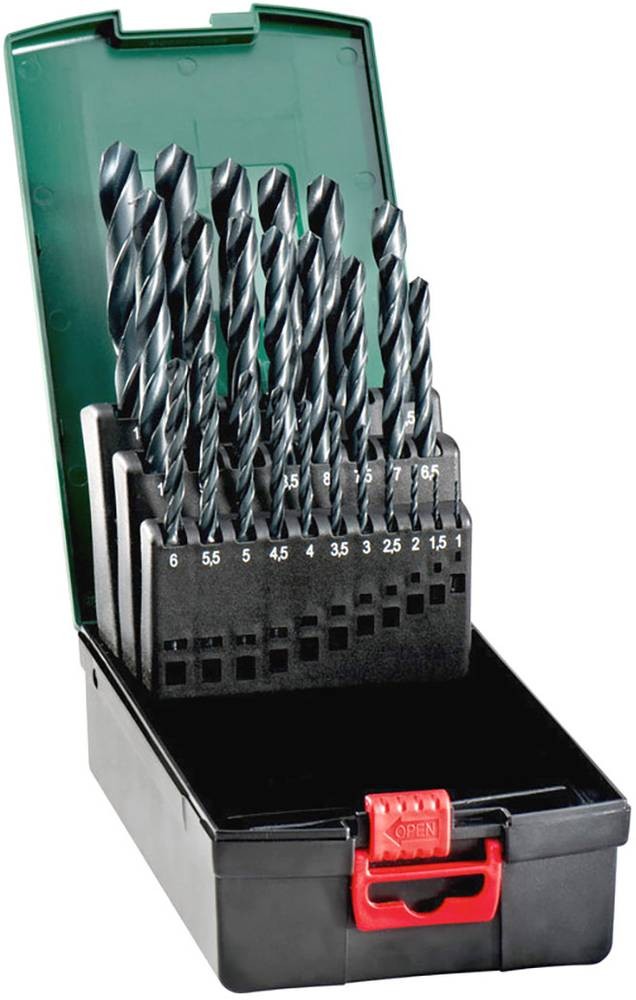 Metabo 627667000 Metall-Spiralbohrer-Set 25teilig 1 mm, 1.5 mm, 2 mm,