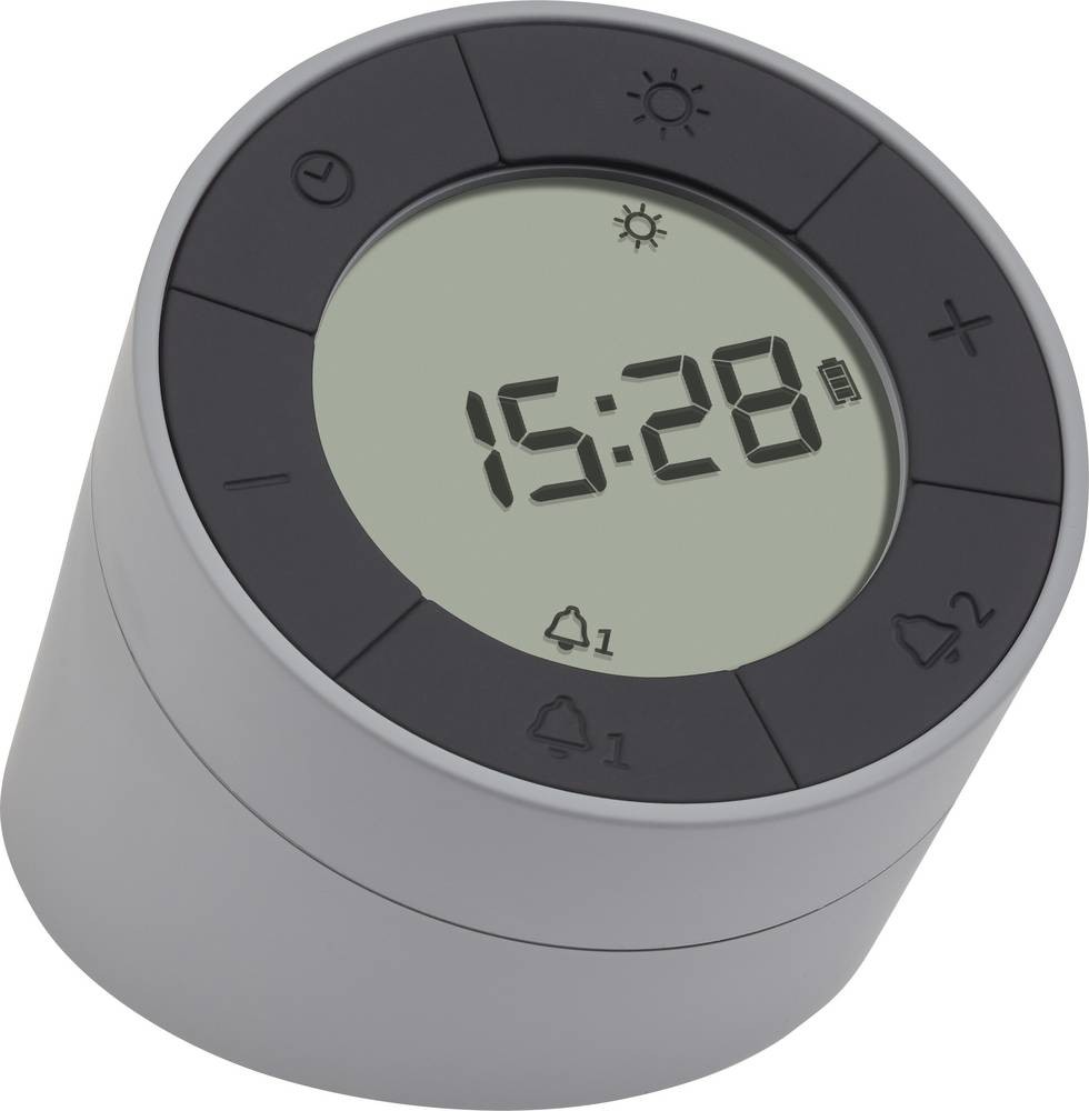 TFA Dostmann 60.2029.10 Quarz despertador gris, antracita Alarmzeiten