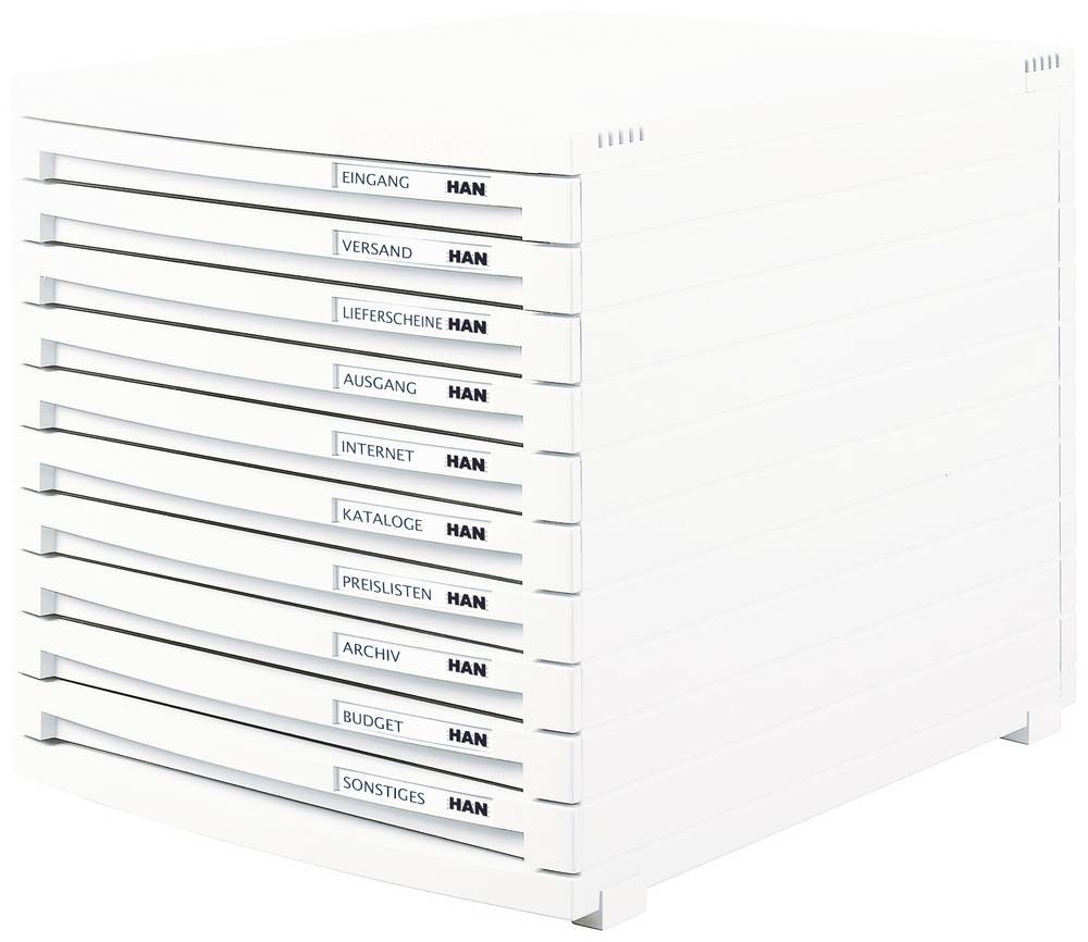 HAN CONTUR 1510-12 Schubladenbox white DIN A4, DIN B4, DIN C4 Anzahl