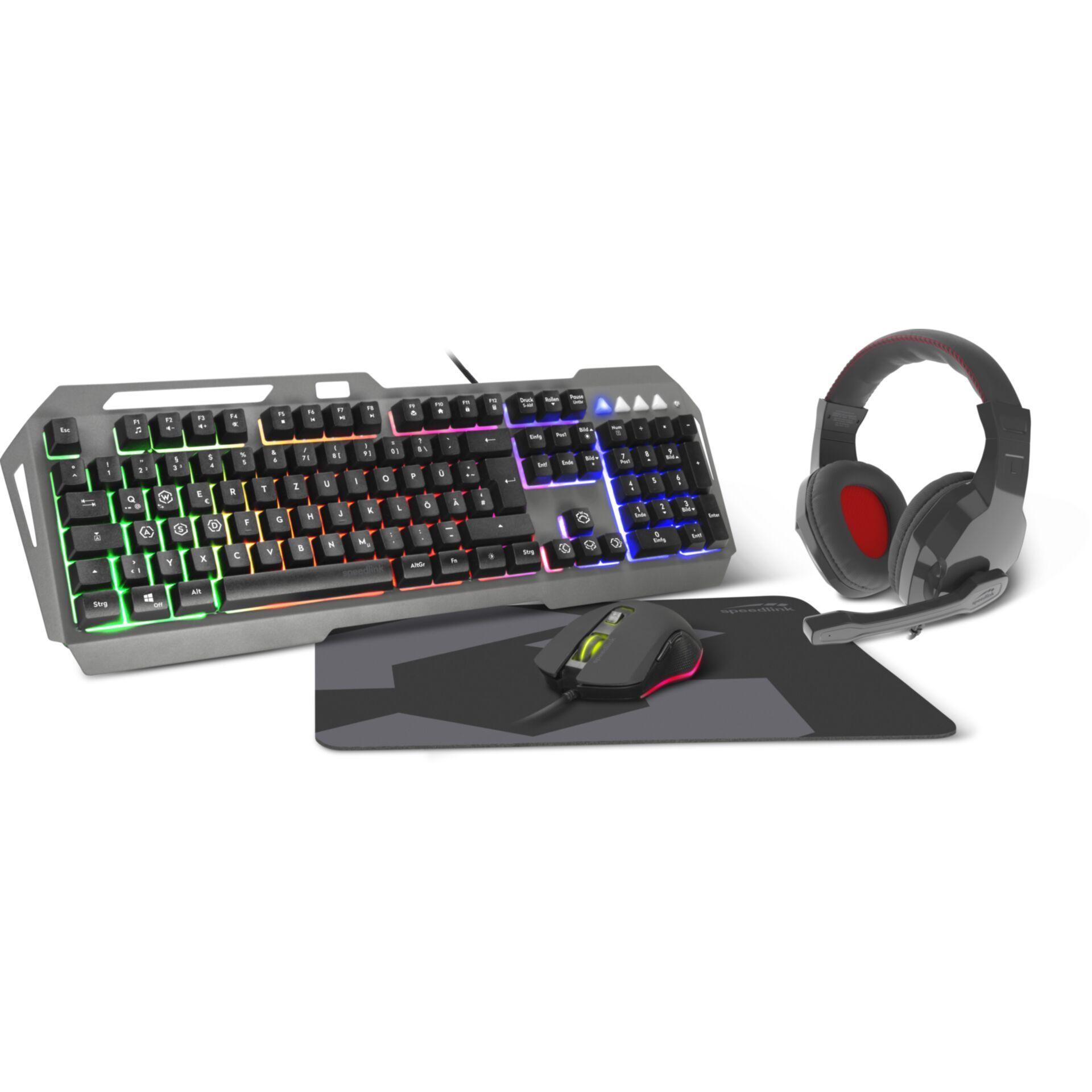 SPEEDLINK LUNERA 4in1 keyboard Mouse included Gaming USB QWERTZ