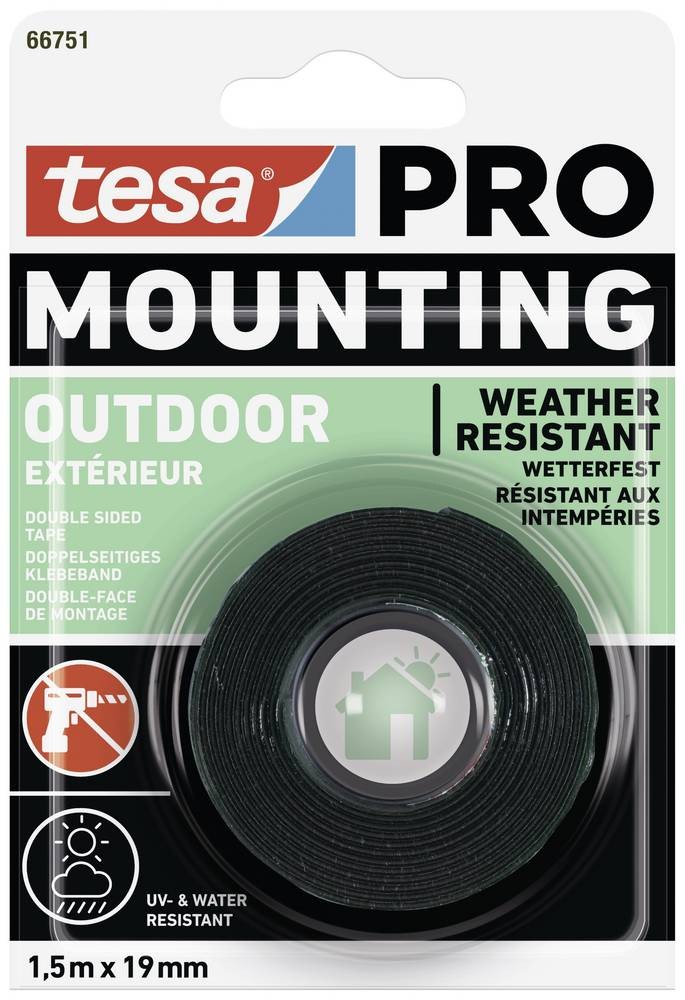 Tesa Mounting PRO Outdoor 66751-00000-00 Montageband Transparent (L x