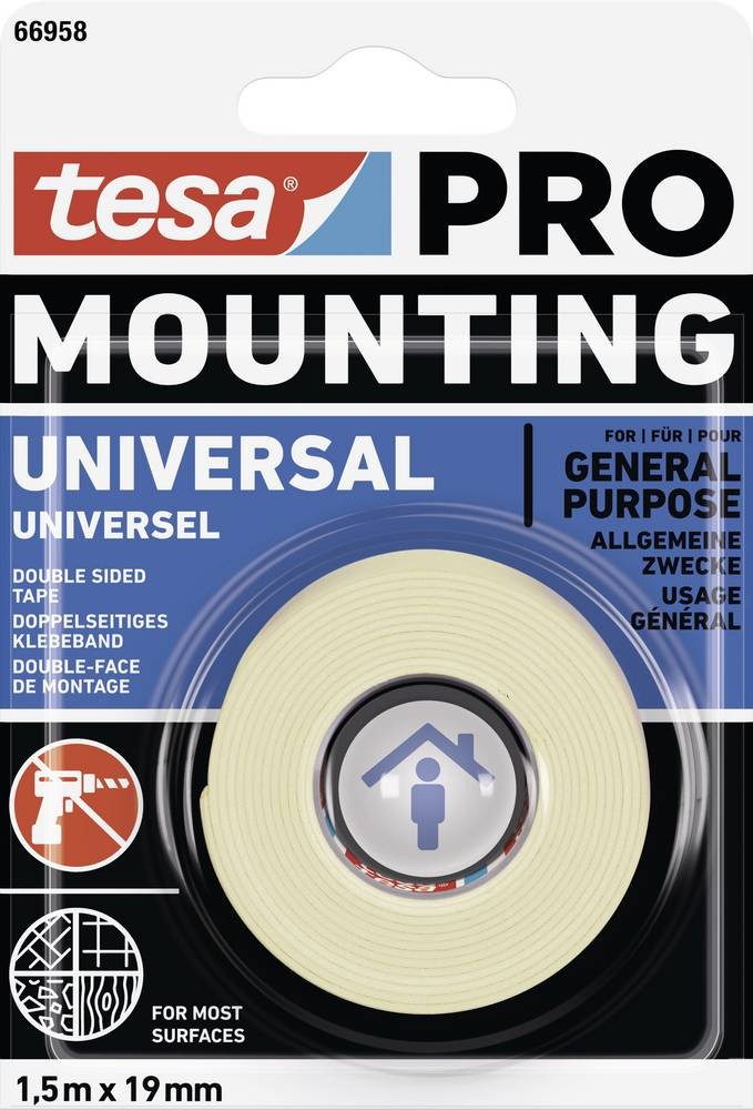 Tesa Mounting PRO Universal 66958-00000-00 Montageband white (L x B)