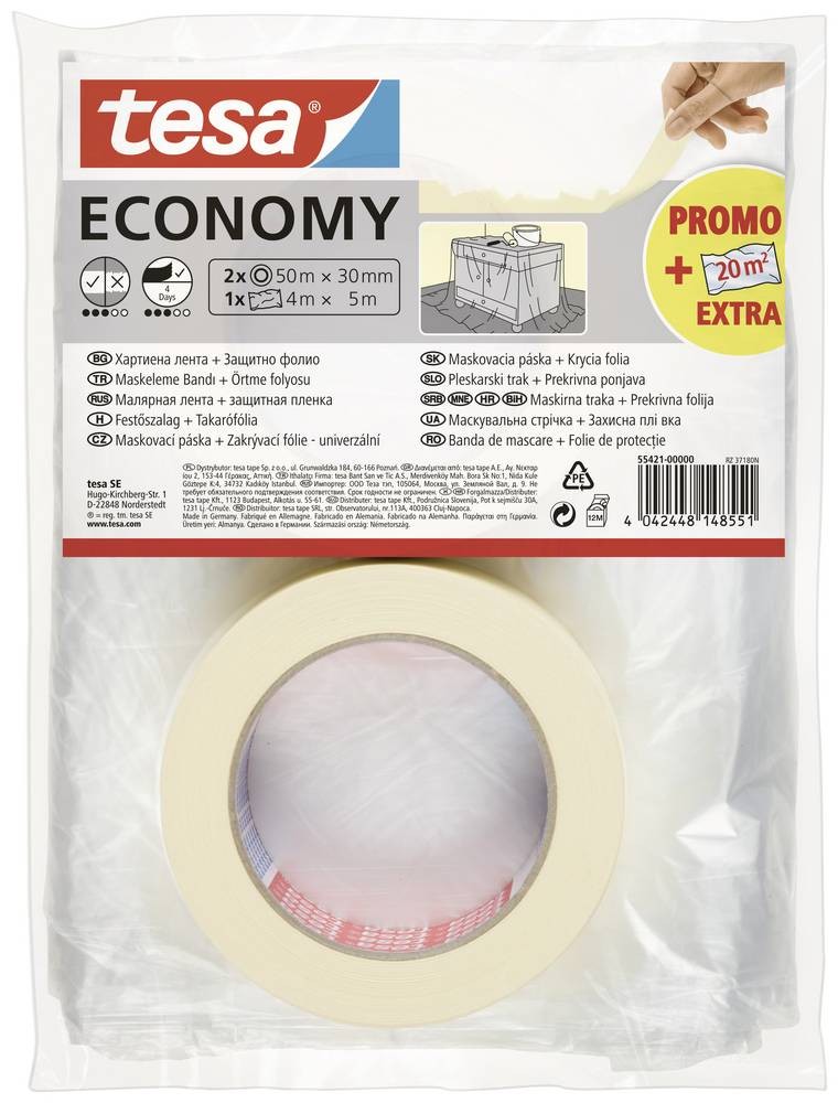 Tesa Economy 55421-00000-05 Malerabdeckband white 1 Set