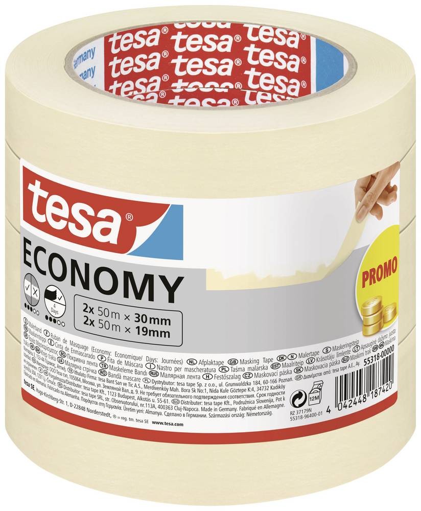 Tesa Economy 55318-00000-04 Malerabdeckband white 1 Set