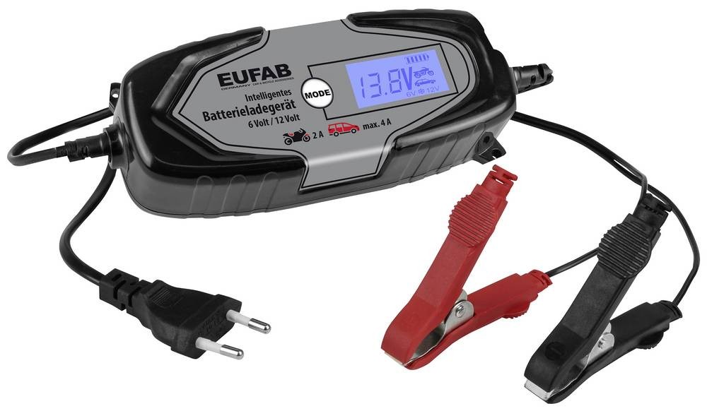 Eufab Intelligentes Batterieladegerät 6/12V 4A, too for