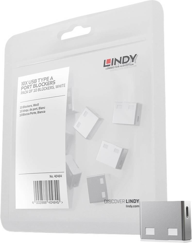 Lindy USB Port Blocker (without key) - Pack of 10, Colour Code: White