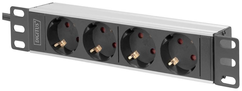 Digitus 10" socket strip with aluminum profile, 4-way socket outlet