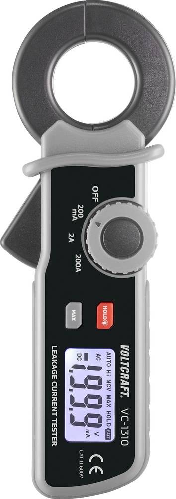VOLTCRAFT VC-1310 Leckstromzange 100 μA digital CAT II 600V Anzeige (