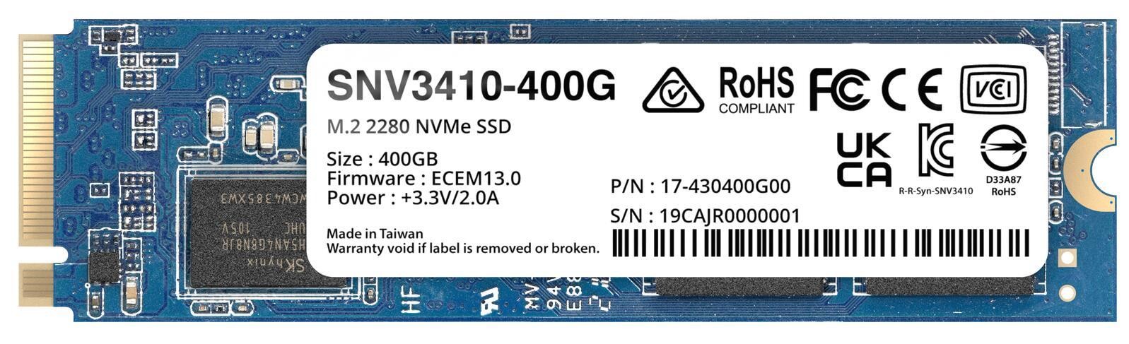 M.2 400GB Synology SNV3410 NVMe PCIe 3.0 x 4