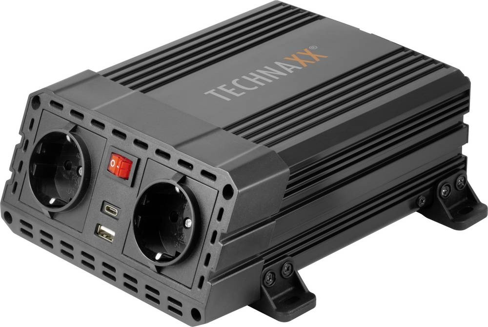 Technaxx TE19 adaptador e inversor de corriente Auto 600 W Negro -