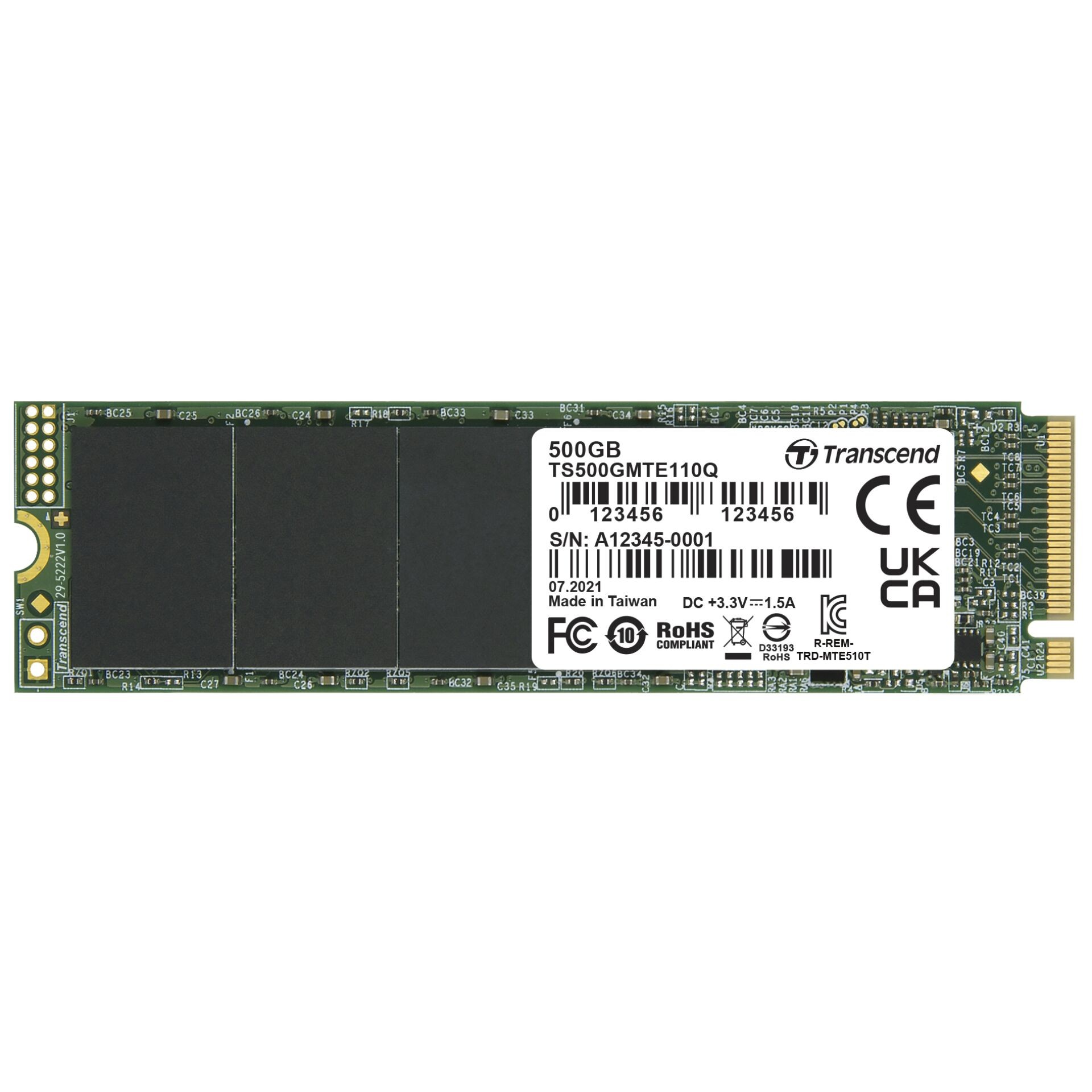 Transcend 110Q 500 GB M.2 PCI Express 3.0 NVMe QLC 3D NAND -