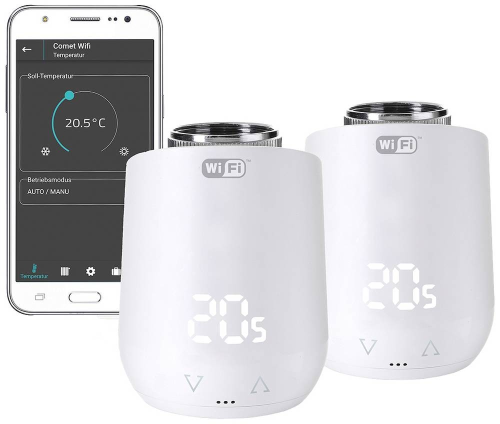 Eurotronic 700223 Comet WiFi Funk-Heizkörperthermostat-Set
