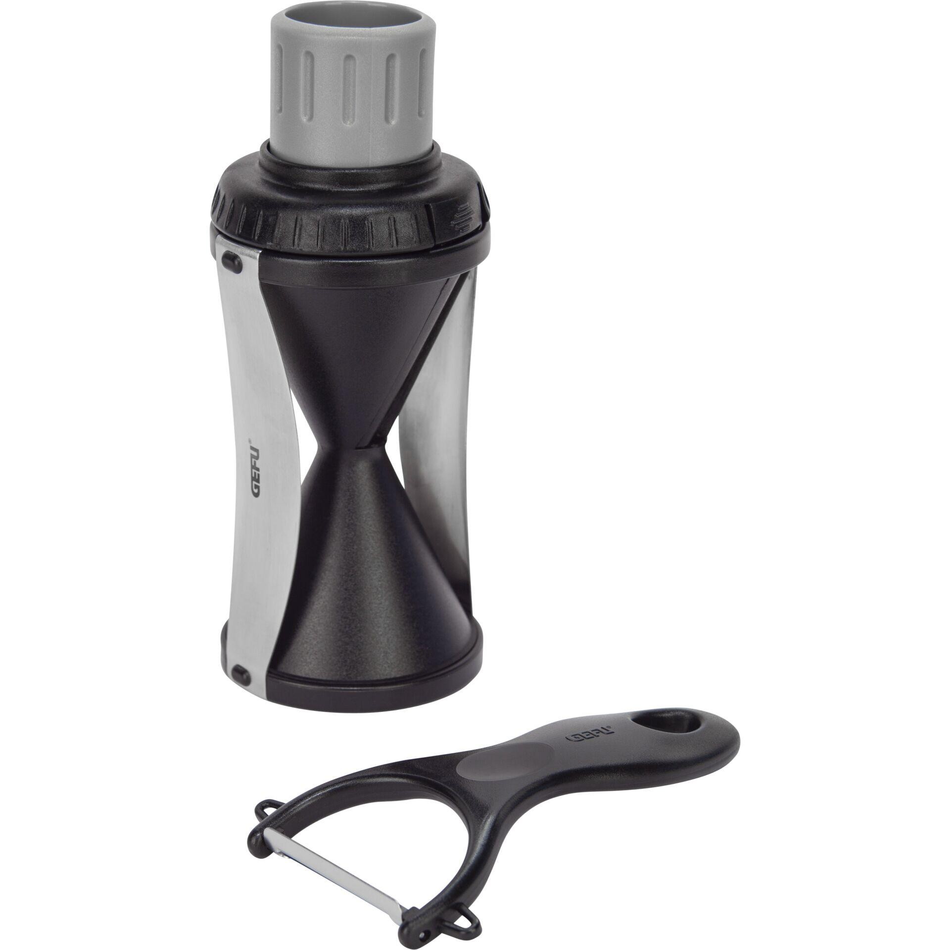 GEFU Spirelli 2.0 trancheuse Manuel Noir, Argent Plastique, Acier