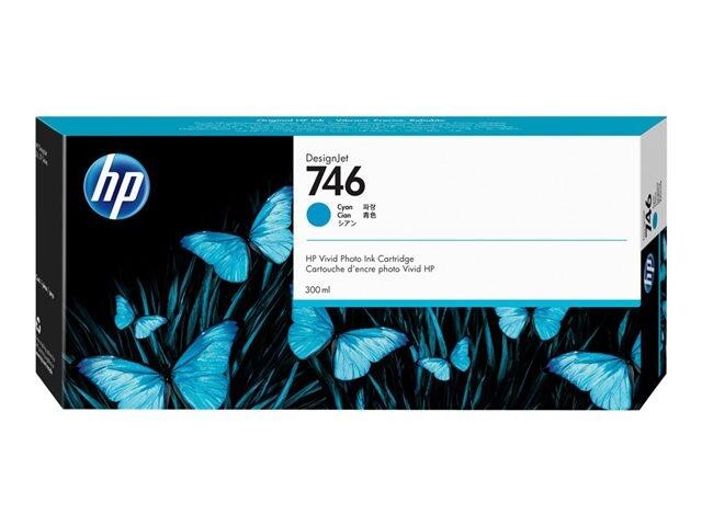 HP 746 300-ml Cyan DesignJet Ink Cartridge - HP 746 300-ml Cyan