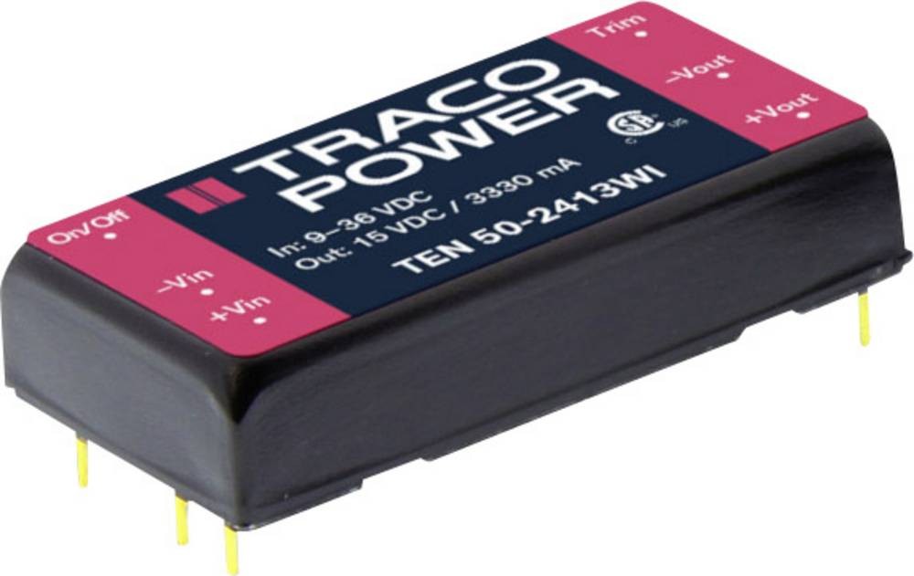 TracoPower TEN 50-2413WI DC/DC-Wandler, Print 24 V/DC 15 V/DC 3.33A