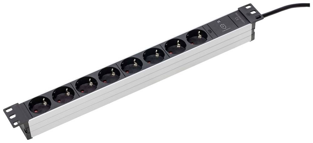 AS Schwabe 18193 power strip 19 inch black/silver Schutzkontakt 1 pc(