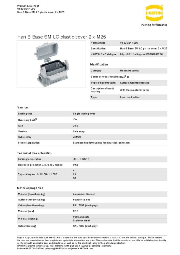Sockelbox 19300241296 HARTING 1 St.