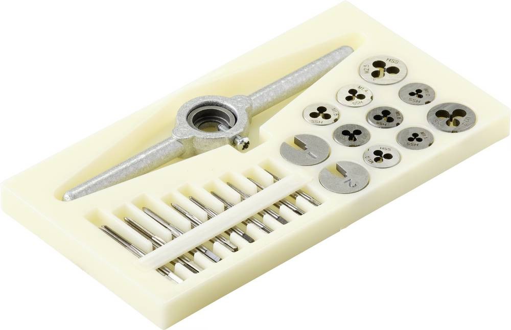 TOOLCRAFT TO-7106694 Einschnittgewindebohrer-Set 30teilig HSS M1, M1.
