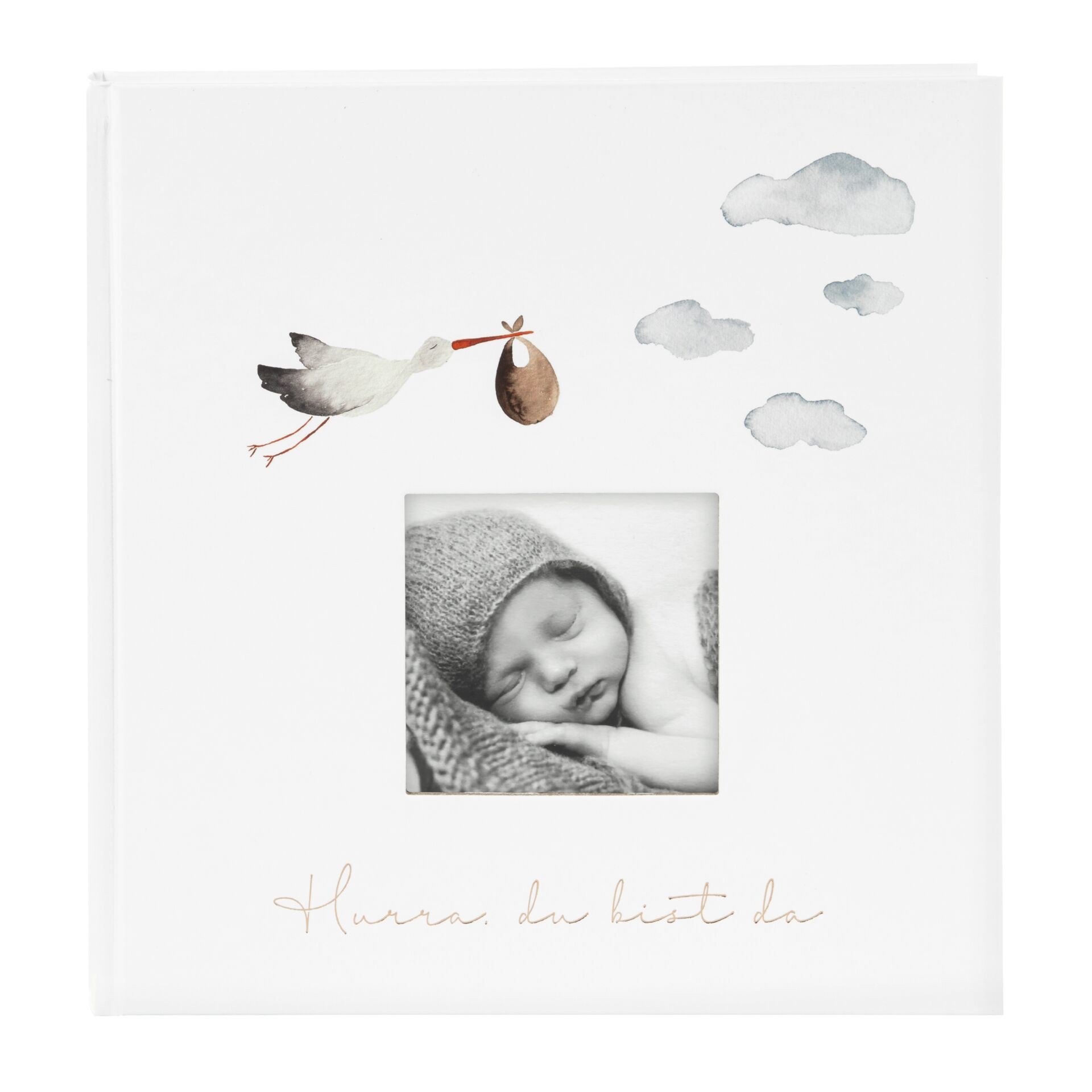 Goldbook Hurra-Du bist da! 30x31 60 whitee Pages Babyalbum 15474