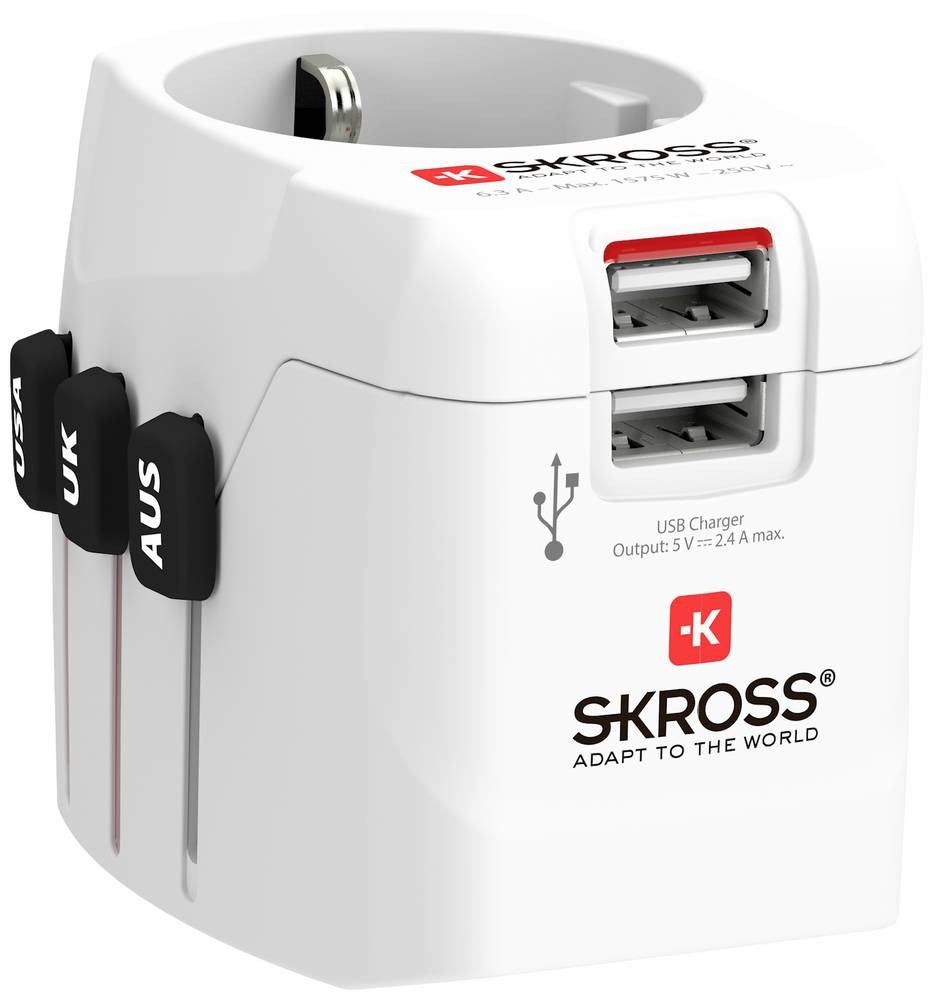 Skross PRO Light USB (2xA) - World White - Skross PRO Light USB (2xA)