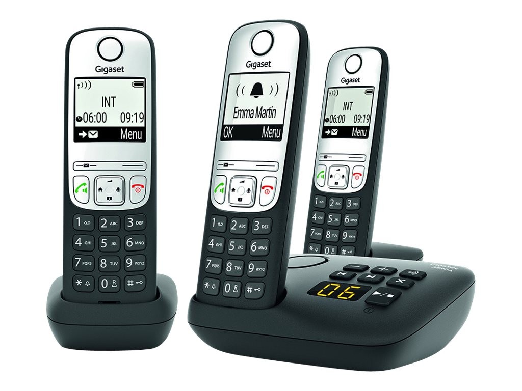 Gigaset A690A Trio Analog/DECT telephone Caller ID Black - Gigaset