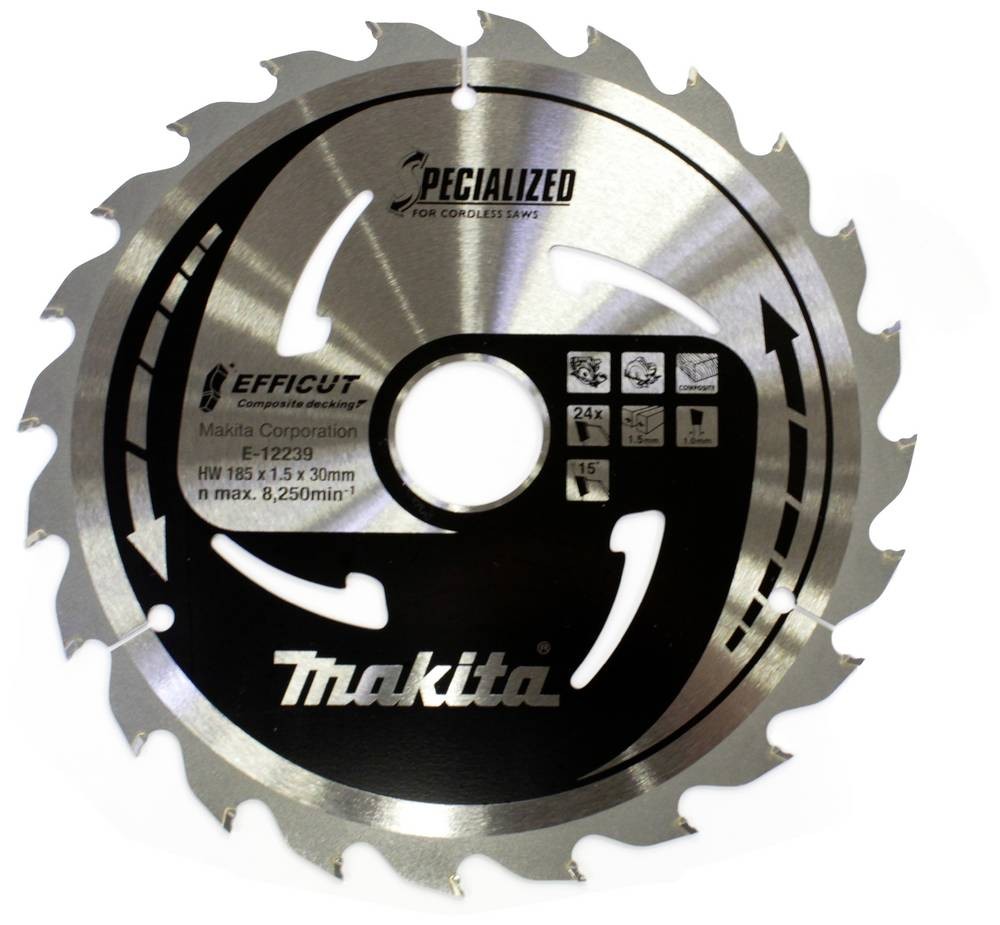 Makita E-12239 saw blade 185 x 30 x 1.5 mm Zähneanzahl: 24 1 St.
