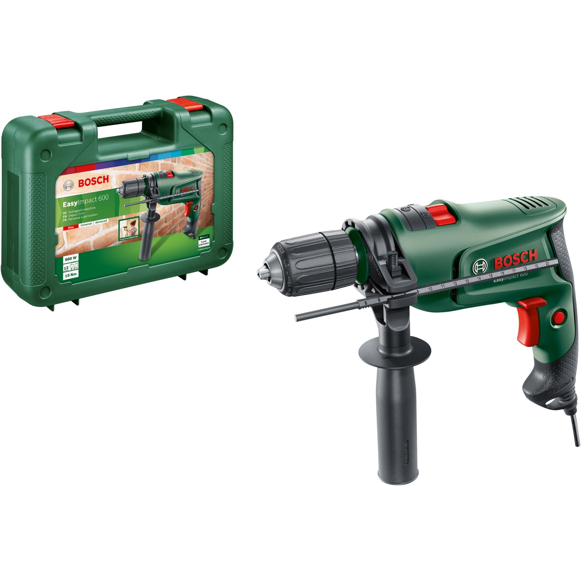 Bosch 603133000 Schlagbohrmaschine EasyImpact 600 (600 Watt im Koffer)